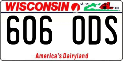 WI license plate 606ODS