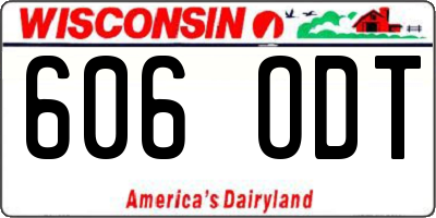 WI license plate 606ODT
