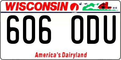 WI license plate 606ODU