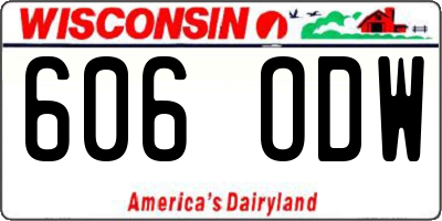 WI license plate 606ODW