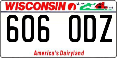WI license plate 606ODZ