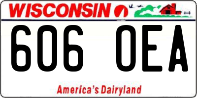 WI license plate 606OEA