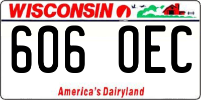 WI license plate 606OEC