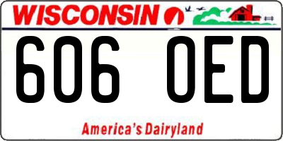 WI license plate 606OED