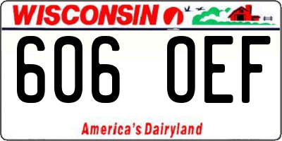 WI license plate 606OEF
