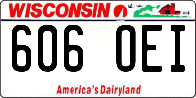 WI license plate 606OEI
