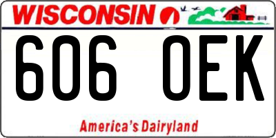 WI license plate 606OEK