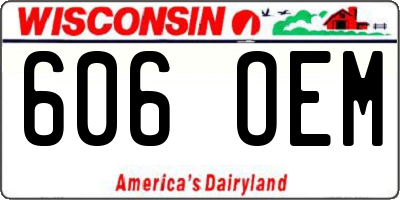 WI license plate 606OEM