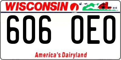 WI license plate 606OEO