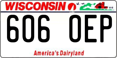 WI license plate 606OEP