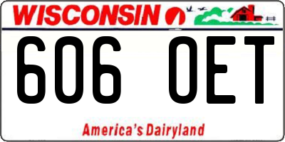 WI license plate 606OET