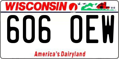 WI license plate 606OEW