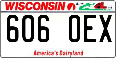WI license plate 606OEX