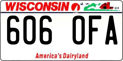 WI license plate 606OFA