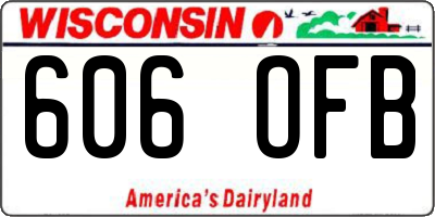 WI license plate 606OFB
