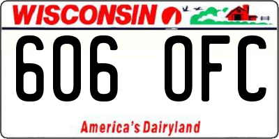 WI license plate 606OFC
