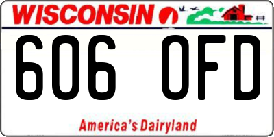 WI license plate 606OFD