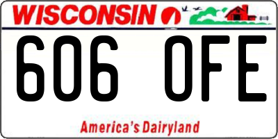 WI license plate 606OFE