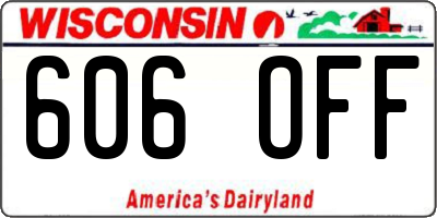 WI license plate 606OFF