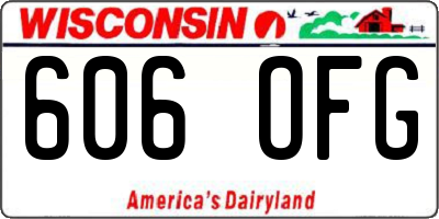 WI license plate 606OFG