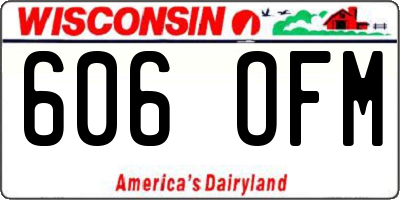 WI license plate 606OFM