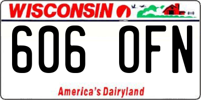 WI license plate 606OFN