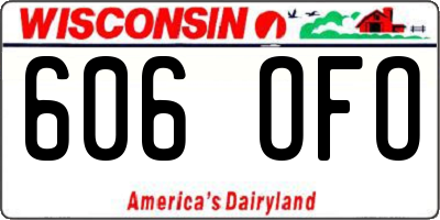 WI license plate 606OFO