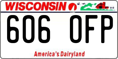WI license plate 606OFP