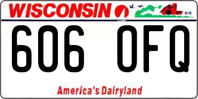 WI license plate 606OFQ