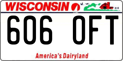 WI license plate 606OFT