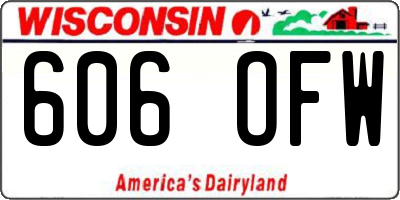 WI license plate 606OFW