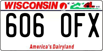 WI license plate 606OFX