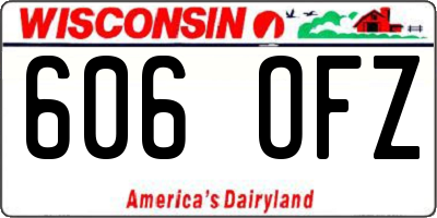 WI license plate 606OFZ