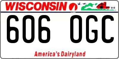 WI license plate 606OGC