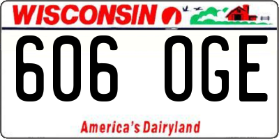 WI license plate 606OGE