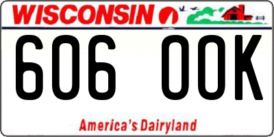 WI license plate 606OOK