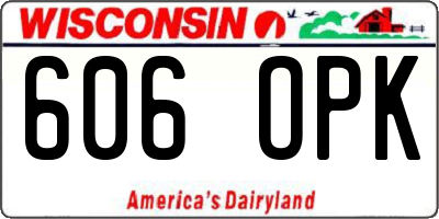 WI license plate 606OPK