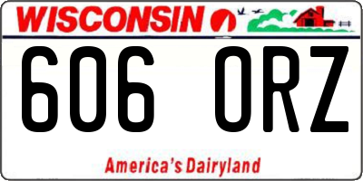 WI license plate 606ORZ
