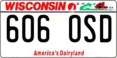 WI license plate 606OSD