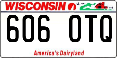 WI license plate 606OTQ