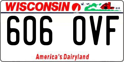 WI license plate 606OVF