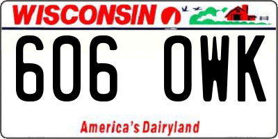 WI license plate 606OWK