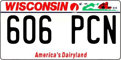WI license plate 606PCN
