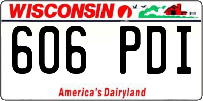 WI license plate 606PDI
