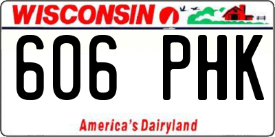 WI license plate 606PHK
