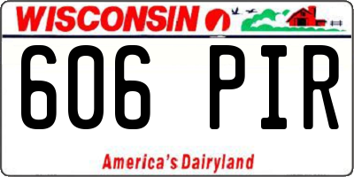 WI license plate 606PIR