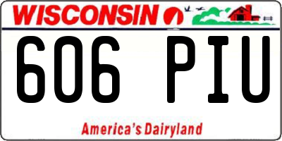 WI license plate 606PIU