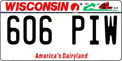 WI license plate 606PIW