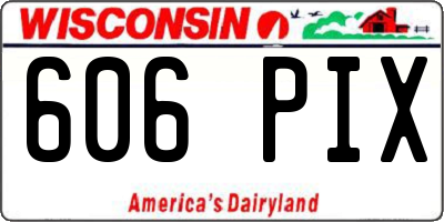 WI license plate 606PIX