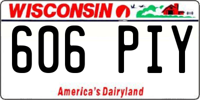 WI license plate 606PIY